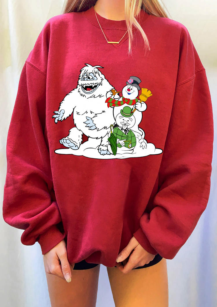 

Snowman Long Sleeve O-Neck Sweatshirt - Red, 521751