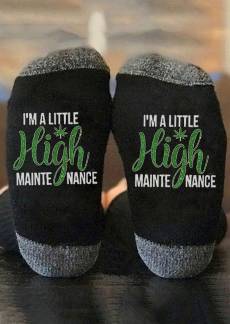

I'm A Little High Maintenance Crew Socks, Black, 521770