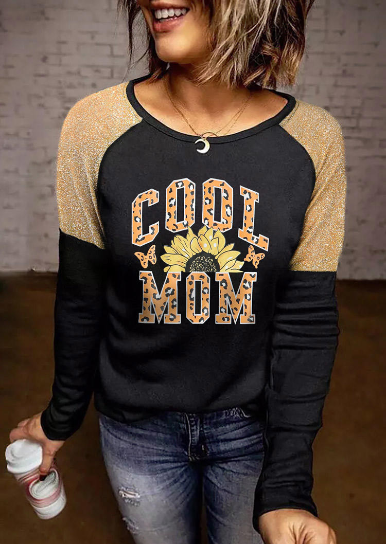 

Cool Mom Sunflower Long Sleeve Blouse - Black, 520208