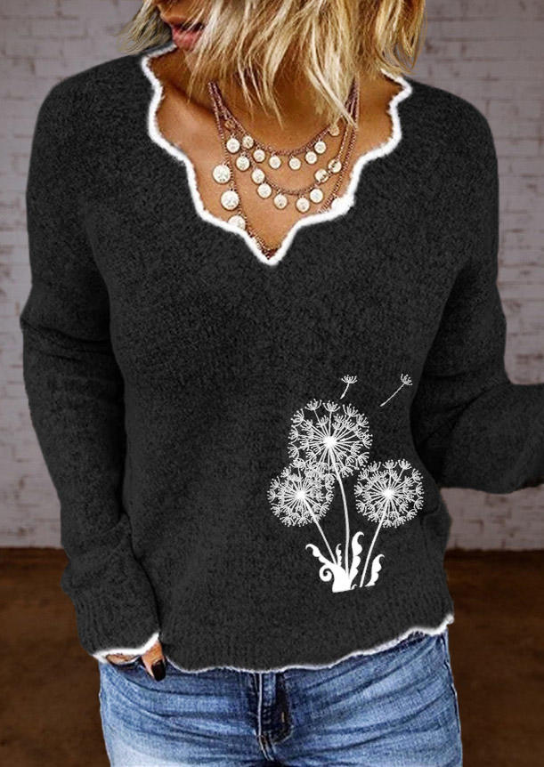 

Dandelion Long Sleeve Sweater - Black, 520748