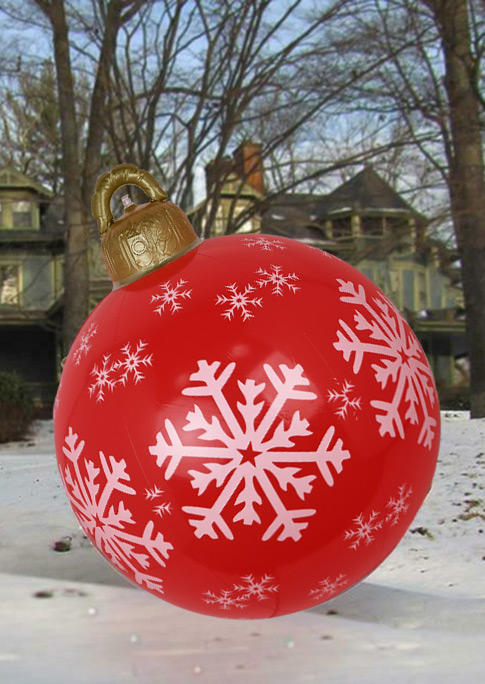 

Christmas PVC Inflatable Toy Ball Decoration Ornament, Red, 521177