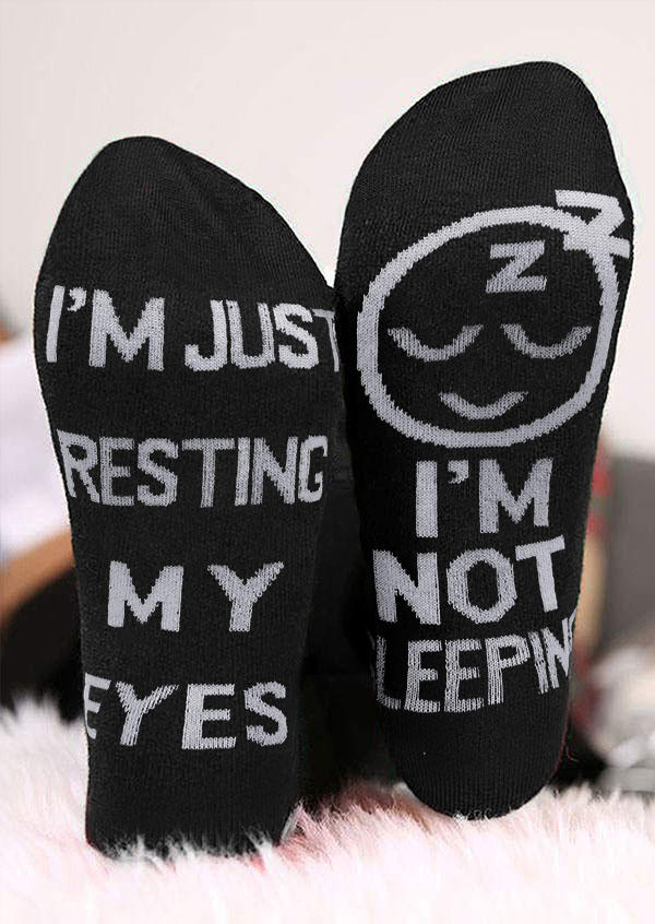 

I'm Just Resting My Eyes I'm Not Sleeping Crew Socks, Multicolor, 521369