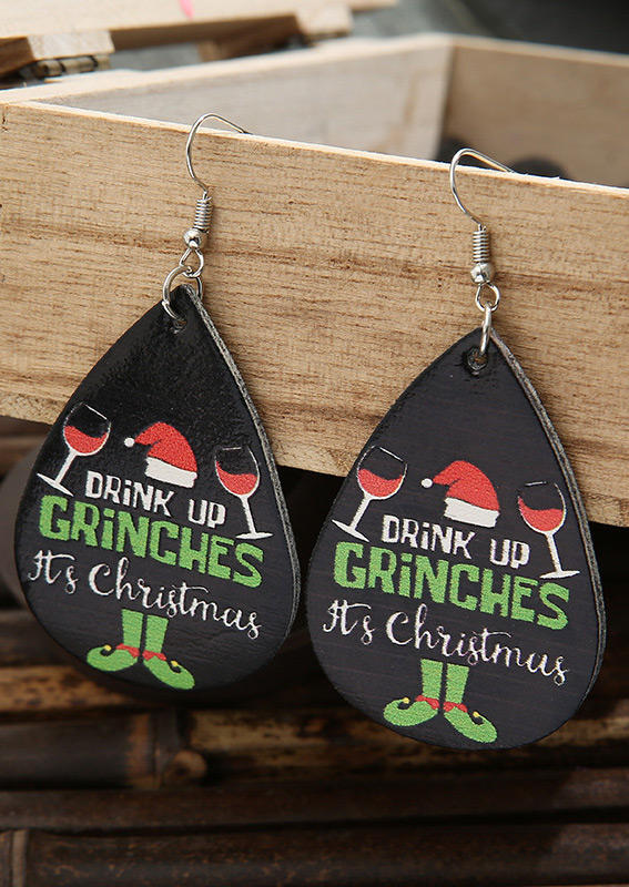 Drink Up Grinches Its Christmas Earrings