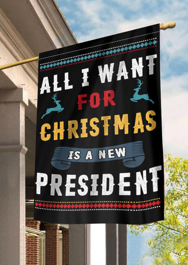 

All I Want For Christmas Is A New President Reindeer Hanging Flag Ornament, Multicolor, 521704