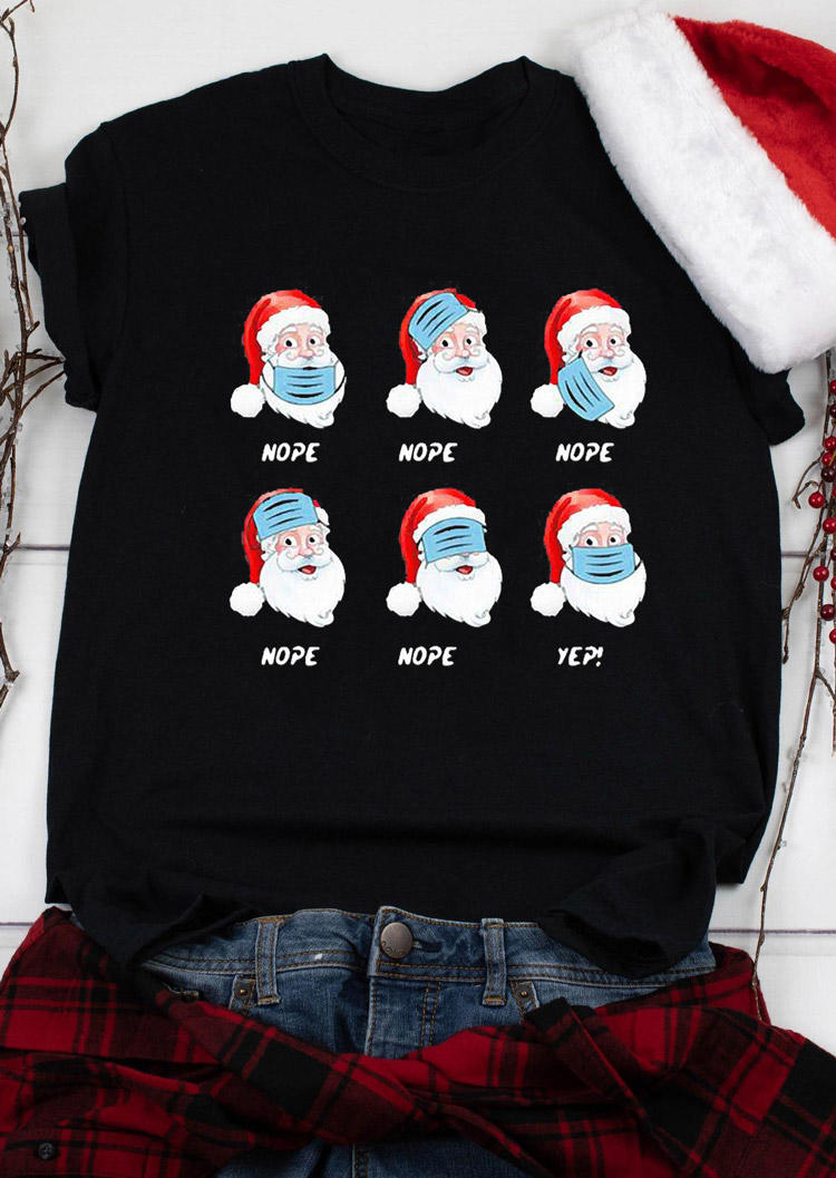 Kaufen Santa Claus Nope T-Shirt Tee - Black. Bild