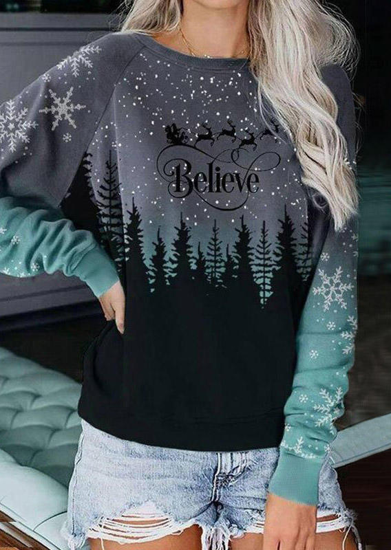 

Christmas Reindeer Believe Gradient Sweatshirt, Multicolor, 520923