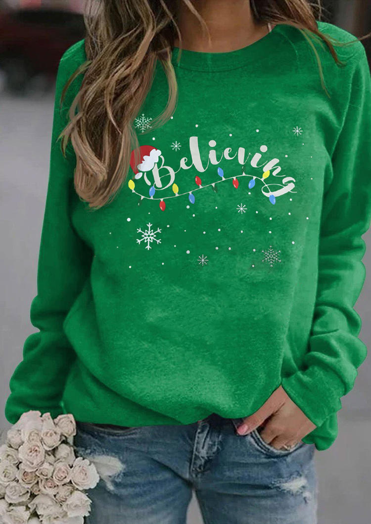 

Hat Believing Snowflake Sweatshirt - Green, 521305