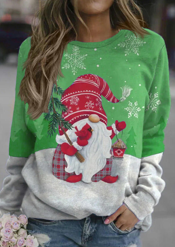 Christmas Gnome Pullover Sweatshirt - Green