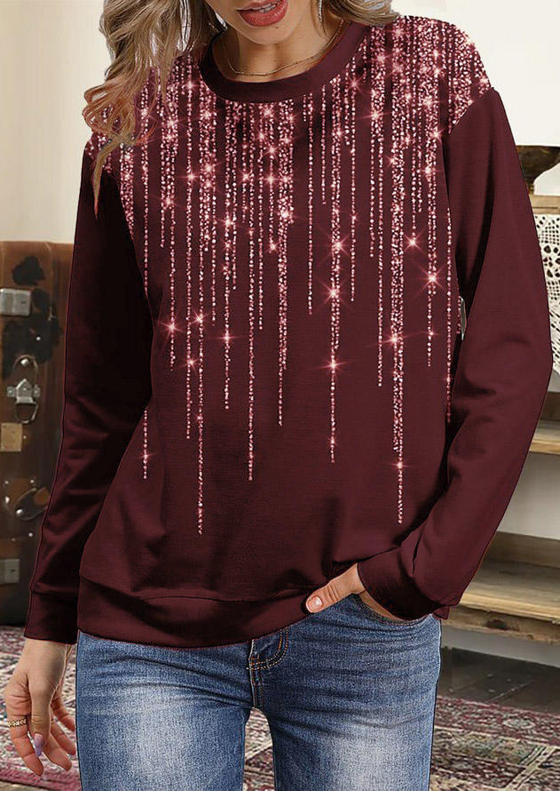 

Christmas Lights Long Sleeve Sweatshirt - Burgundy, 521985