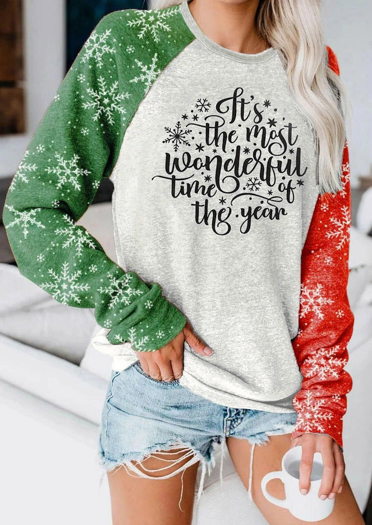 

It' The Most Wonderful Time Of The Year Snowflake Sweatshirt - Light Grey, Gray, 520054