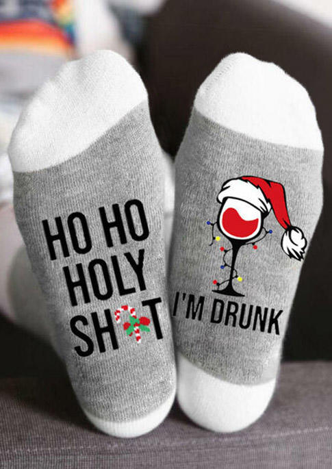

Ho Ho I'm Drunk Casual Crew Socks, White, 522199