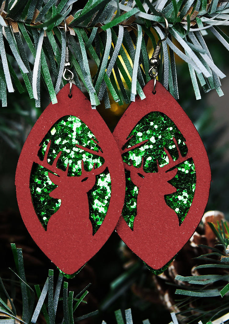 

Glitter Hollow Out Reindeer Earrings, Pattern1;pattern2;pattern3, 518888