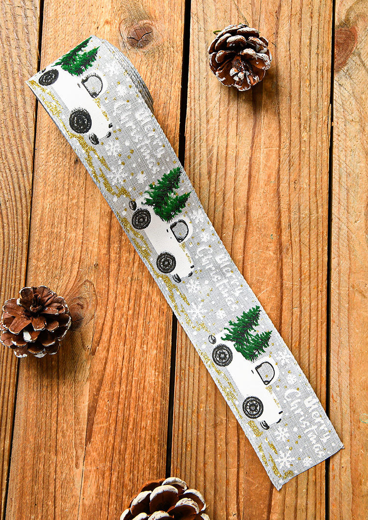 

Merry Christmas Truck Ribbon Ornament, Gray;red, 521190