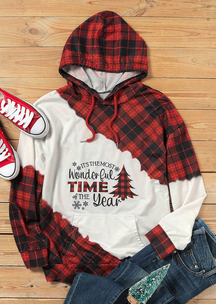 Buy Wonderful Time Of The Year Plaid Hoodie. Picture