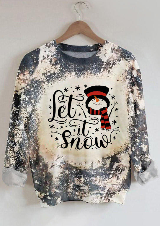 Let It Snow Bleached Sweatshirt - Gray