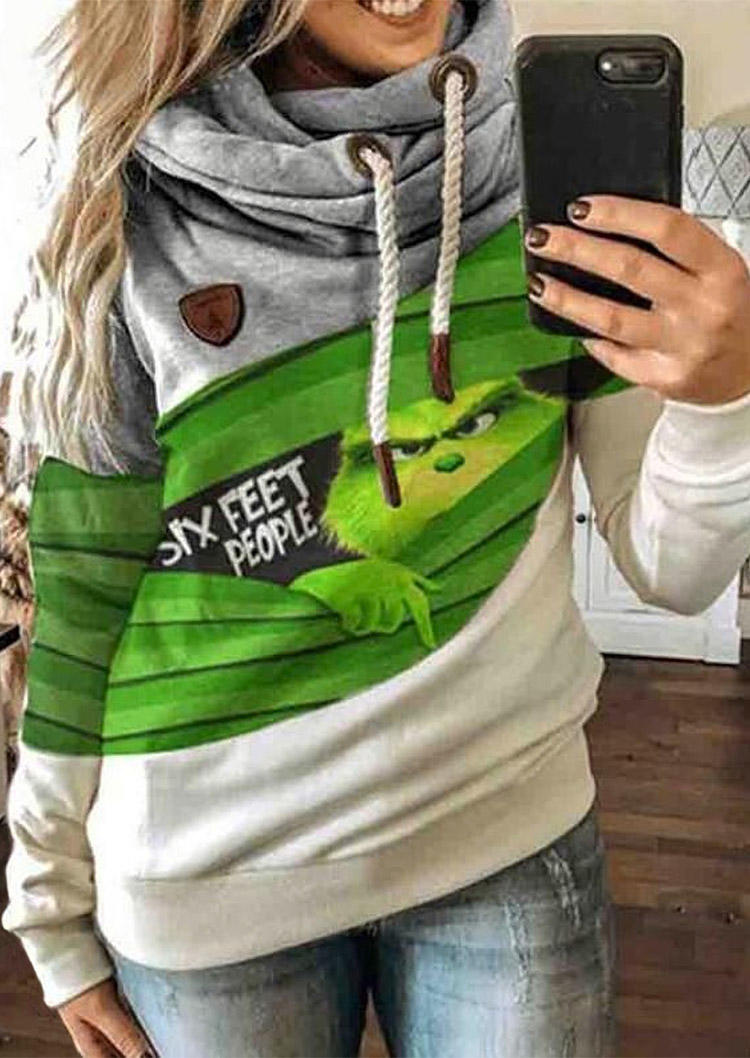 

Christmas Six Feet People Cartoon Hoodie, Multicolor, 522469