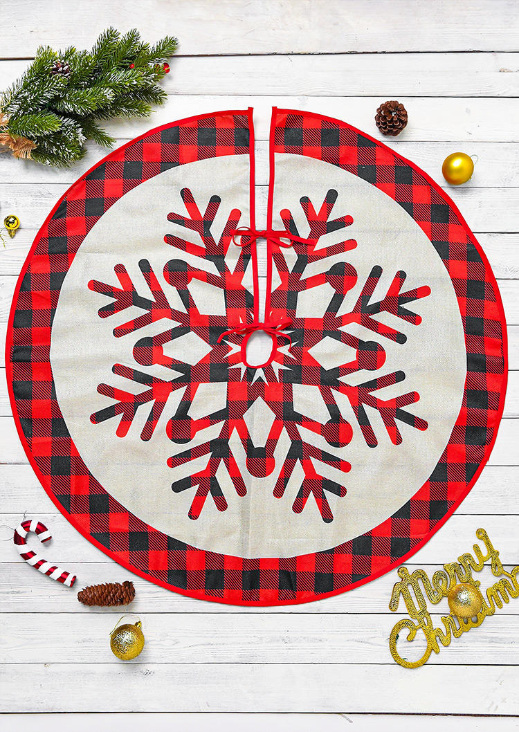 

Merry Christmas Buffalo Plaid Christmas Tree Mat, Pattern1;pattern2, 521694