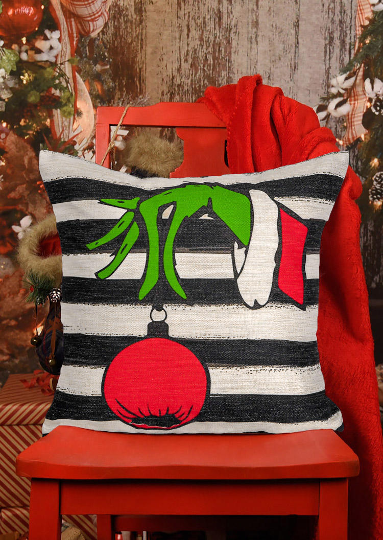 Christmas Cartoon Striped Pillowcase