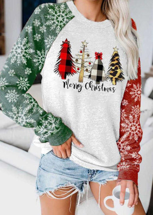 Merry Christmas Tree Snowflake Sweatshirt