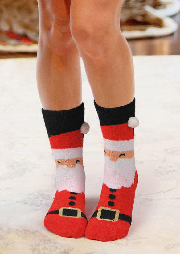 

Santa Claus Casual Crew Socks, Red, 522087