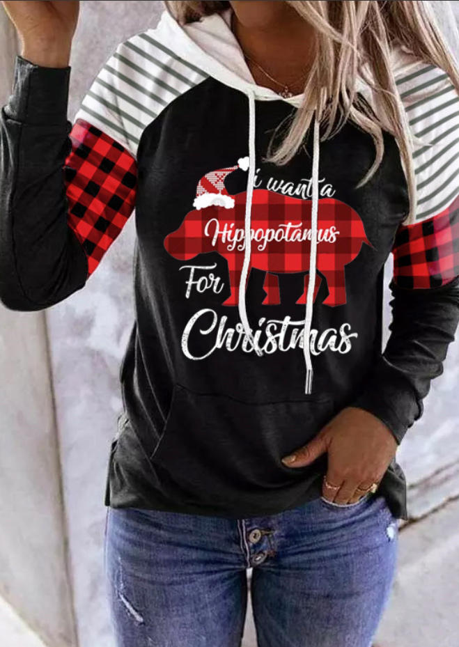 Kaufen I Want A Hippopotamus For Christmas Hoodie - Black. Bild