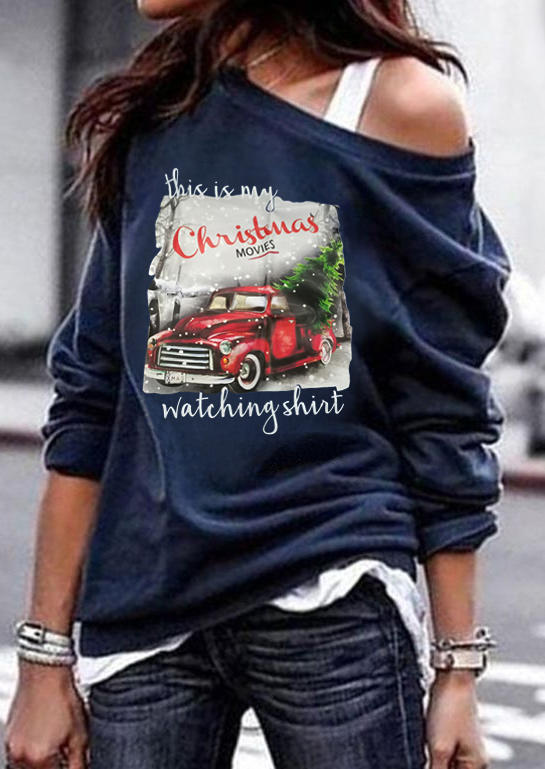 This is My Christmas Movies Watching Shirt Hoodie - Navy Blue