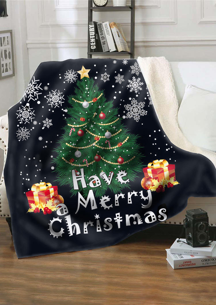 

Have A Merry Christmas Tree Flannel Blanket, Multicolor, 522174