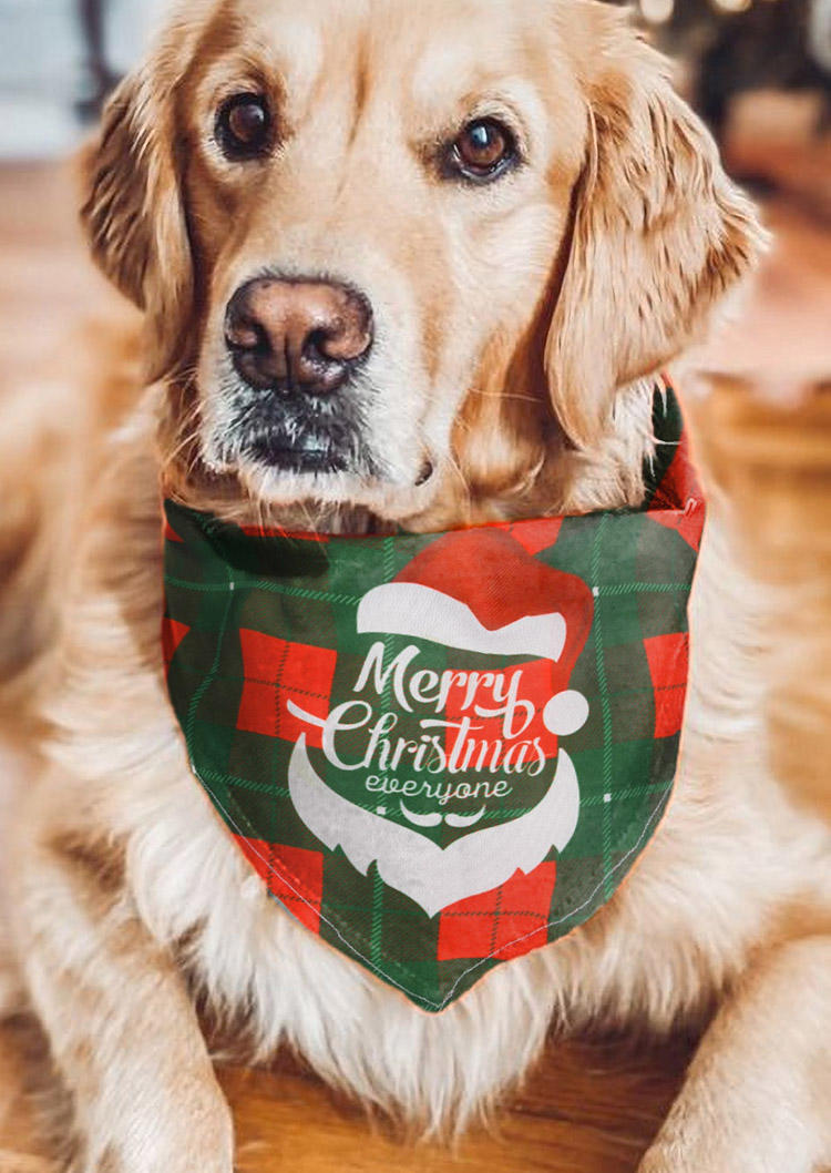 

Merry Christmas Plaid Pet Triangle Scarf, Pattern1;pattern2, 522328