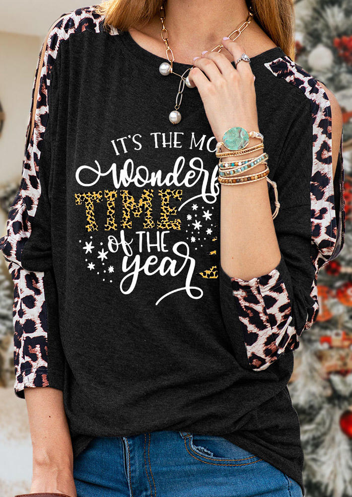 

It's The Most Wonderful Time Of The Year Blouse - Blouse, Black, 522789