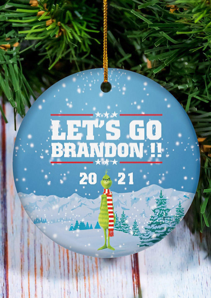 

Let's Go Brandon 2021 Cartoon Pendant Ornament, Blue, 522793