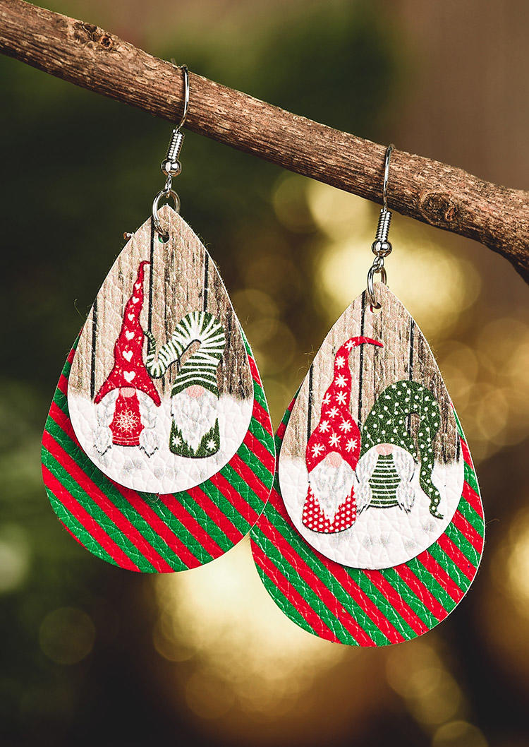 

Gnomies Dual-Layered Water Drop Earrings, Pattern2, 522078