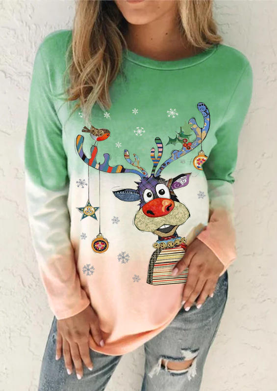 Buy Reindeer Lights Gradient Sweatshirt - Light Green. Picture