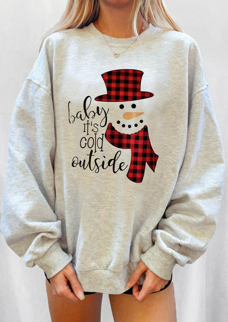 

Christmas Baby It' Cold Outside Snowman Sweatshirt - Gray, 522584