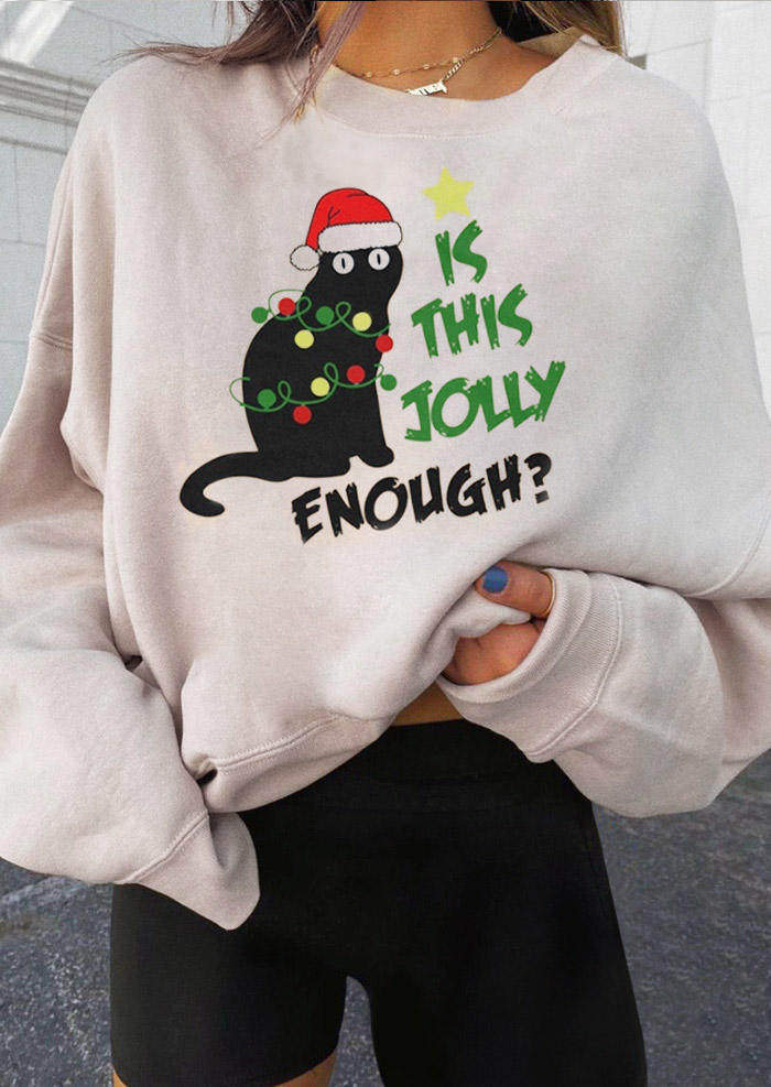 

Christmas Cat Is This Jolly Enough Sweatshirt - Apricot, 522797