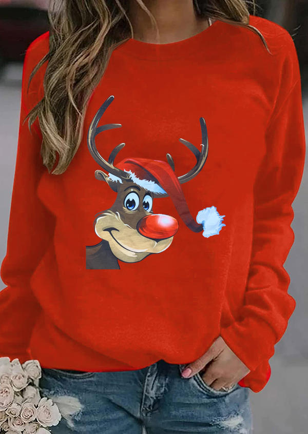 

Christmas Hat Reindeer Sweatshirt - Red, 522363