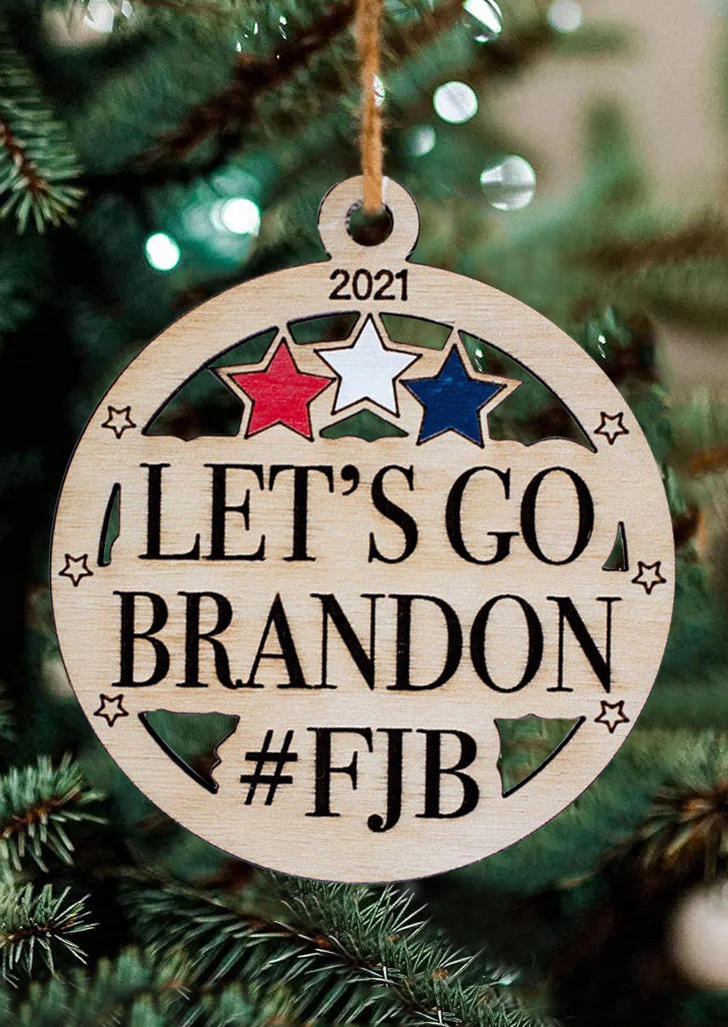 

2021 Let's Go Brandon Pendant Ornament - Khaki, 523007
