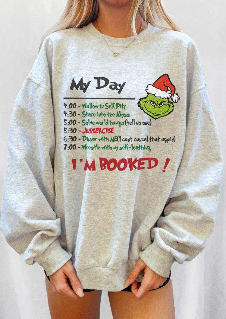 

My Day Cartoon Graphic Sweatshirt - Gray, 523095