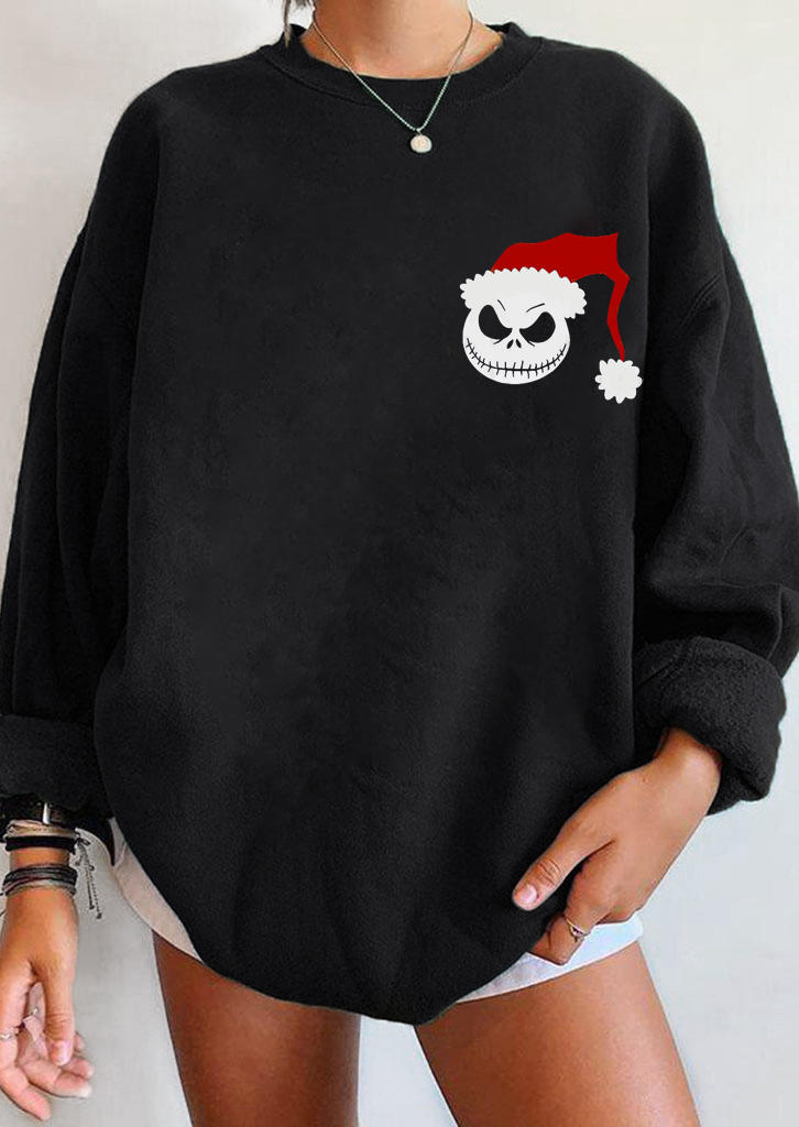 

Hat Horror Skull Long Sleeve Sweatshirt - Black, 523097