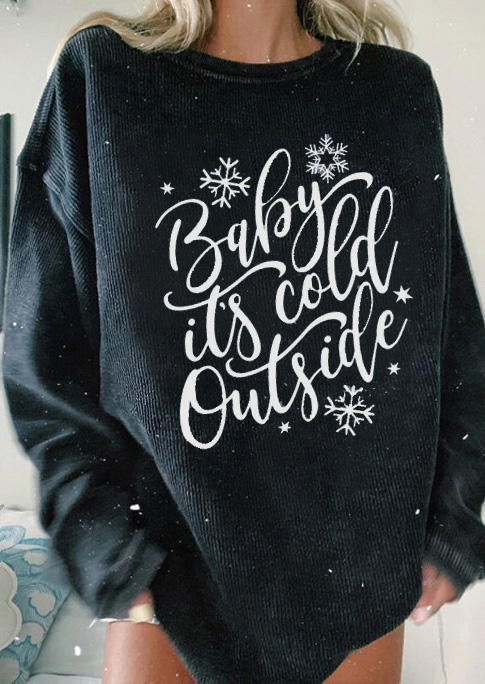 

Baby It' Cold Outside Snowflake Sweatshirt - Black, 523101