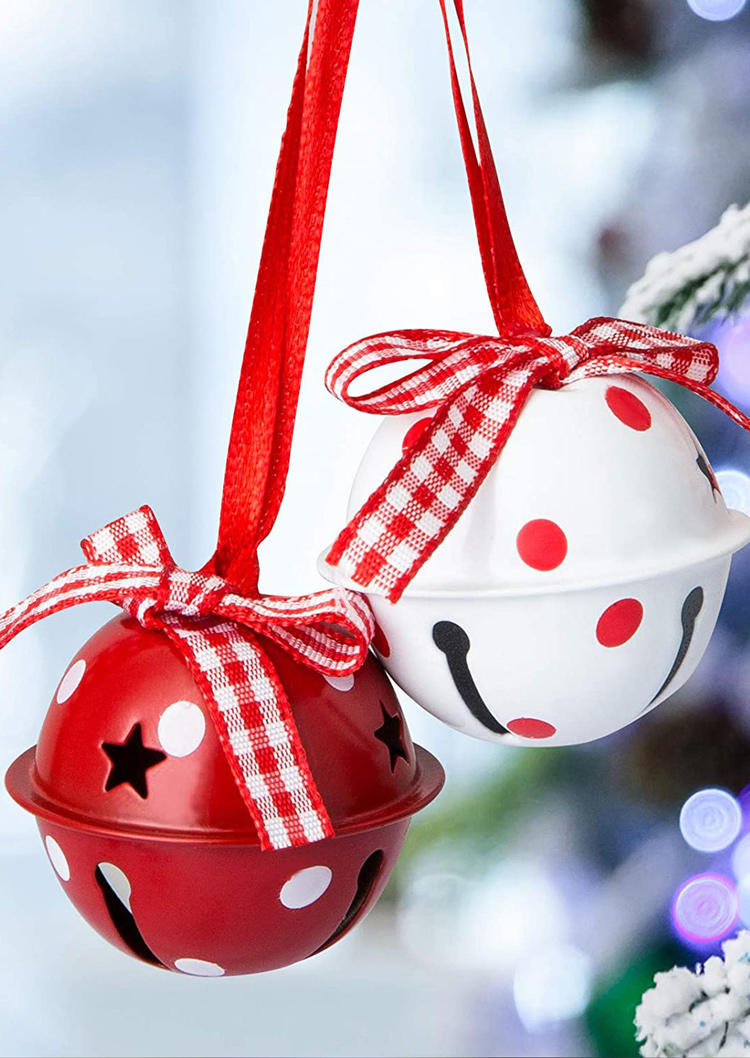 

12Pcs Christmas Polka Dot Jing Bells Decoration Ornament Set, Multicolor, 522861