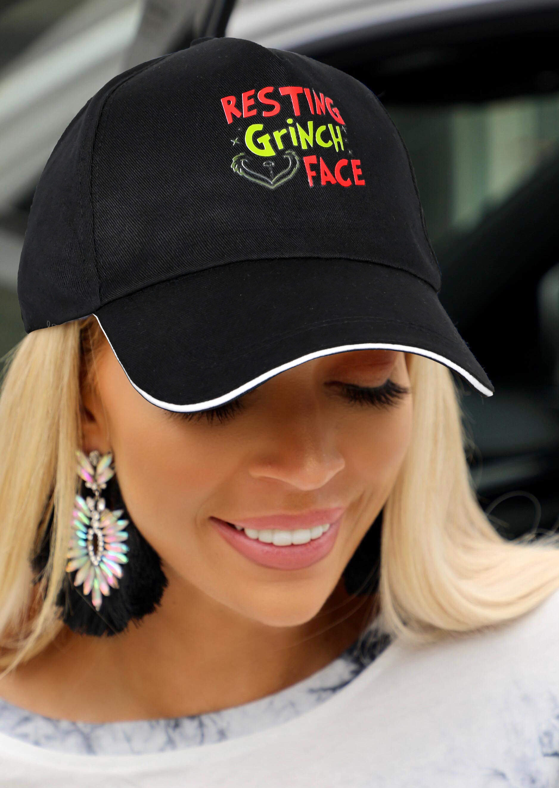 

Christmas Resting Face Baseball Cap - Black, 523024