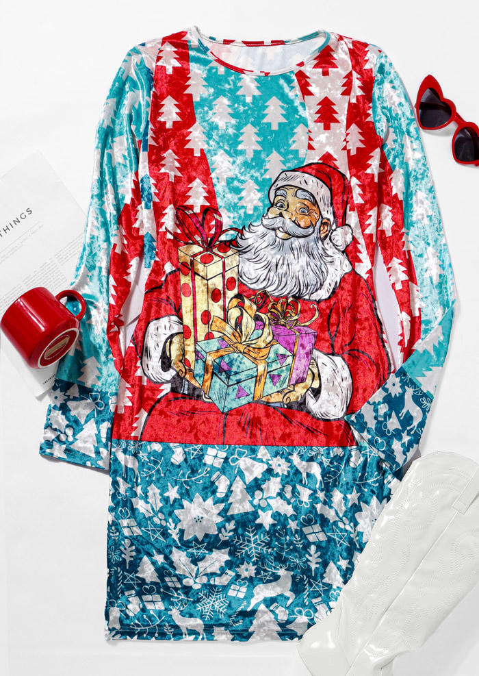 Tree Snowflake Santa Claus Mini Dress