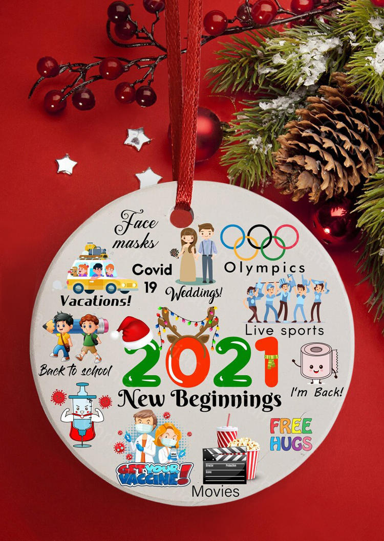 

2021 Christmas Pendant Ornament, White, 522633