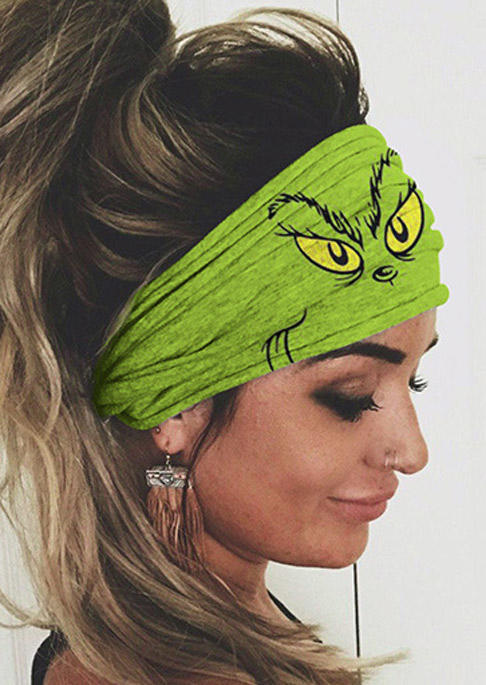 

Christmas Cartoon Yoga Sports Wide Headband, Green, 523316