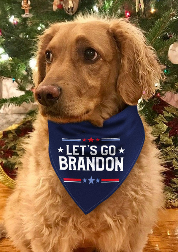 

Let's Go Brandon Star Pet Triangle Scarf - Blue, 522735