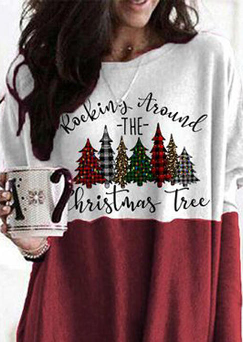 Kaufen Rocking Around The Christmas Tree Mini Dress - Burgundy. Bild