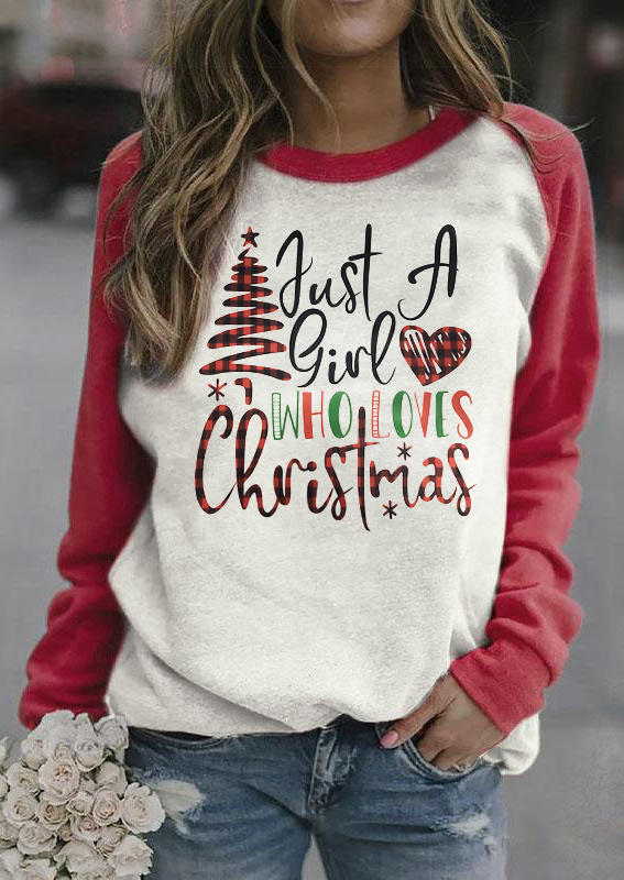 

Just A Girl Who Loves Christmas Tree Sweatshirt - Red, 523314