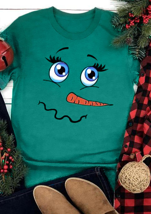 Christmas Snowflake T-Shirt Tee - Green