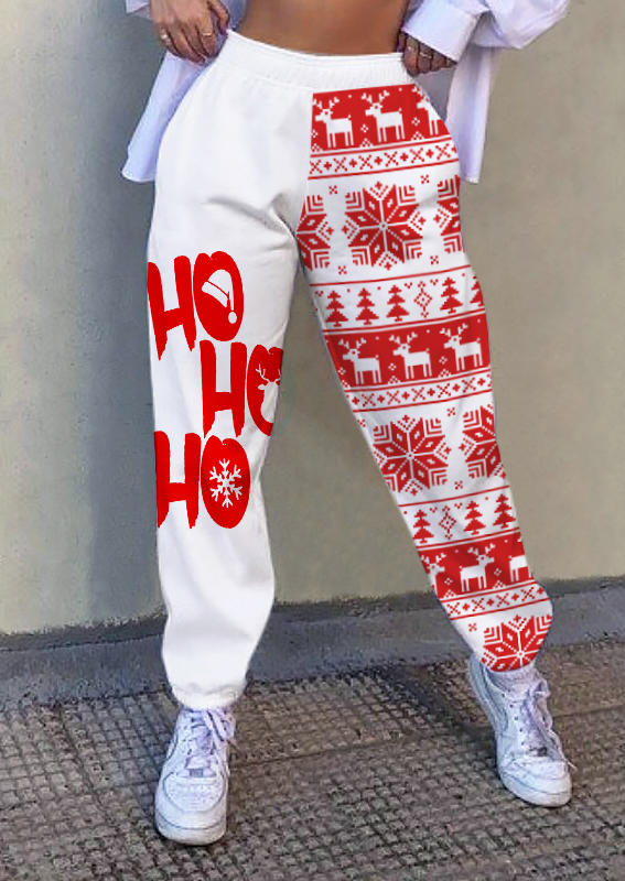 

Snowflake Ho Ho Ho Sweatpants - White, 523695