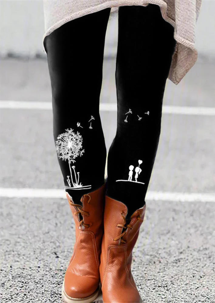 

Dandelion Elastic Waist Skinny Leggings - Black, 523490
